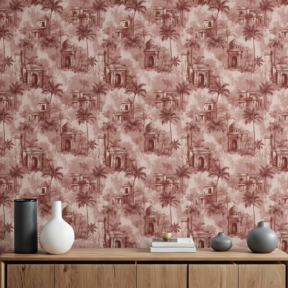 Jeremia Red - Papiers peints - Rouge - Salon - Arbre - September - Intissé