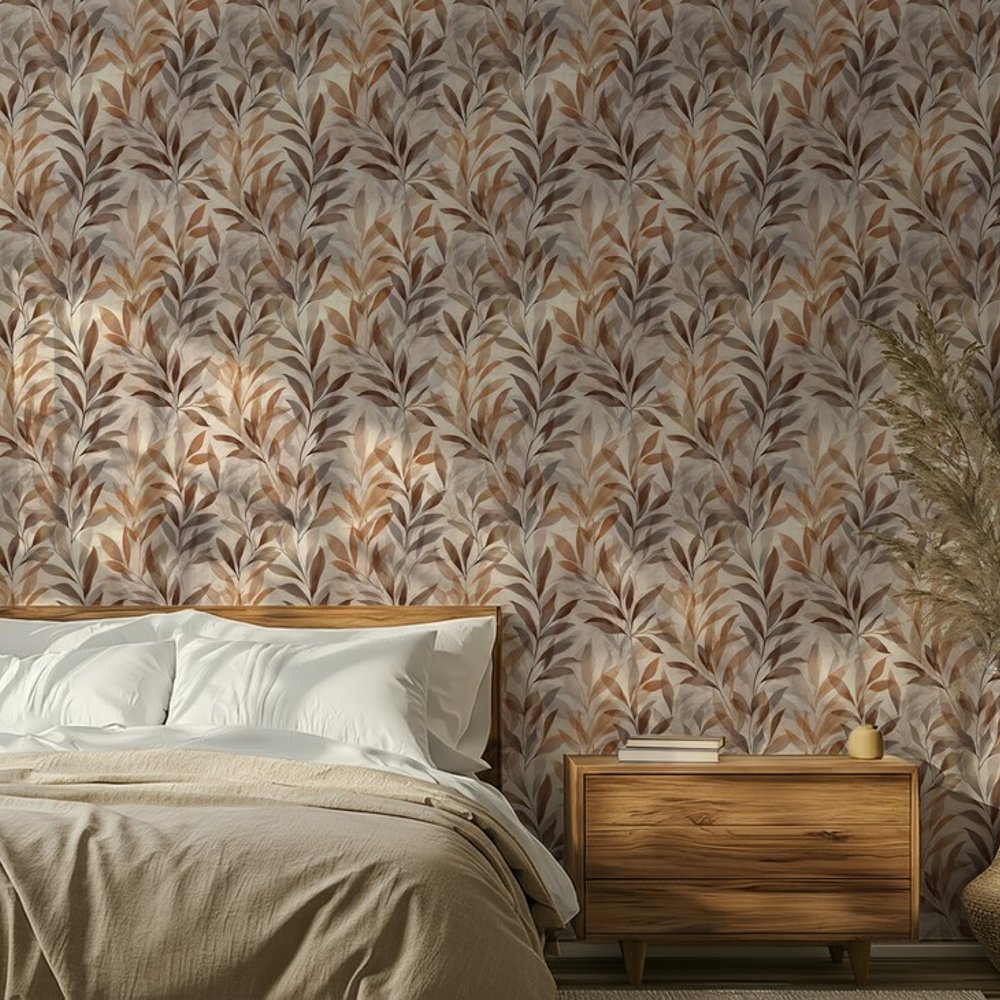 Jon Brown - Papiers peints - Marron - Chambre - Feuille - in between - Intissé