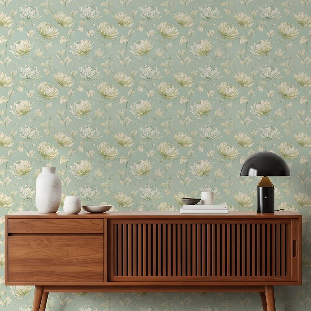 Melanie Green - Papiers peints - Vert - Salon - Floral - September - Intissé