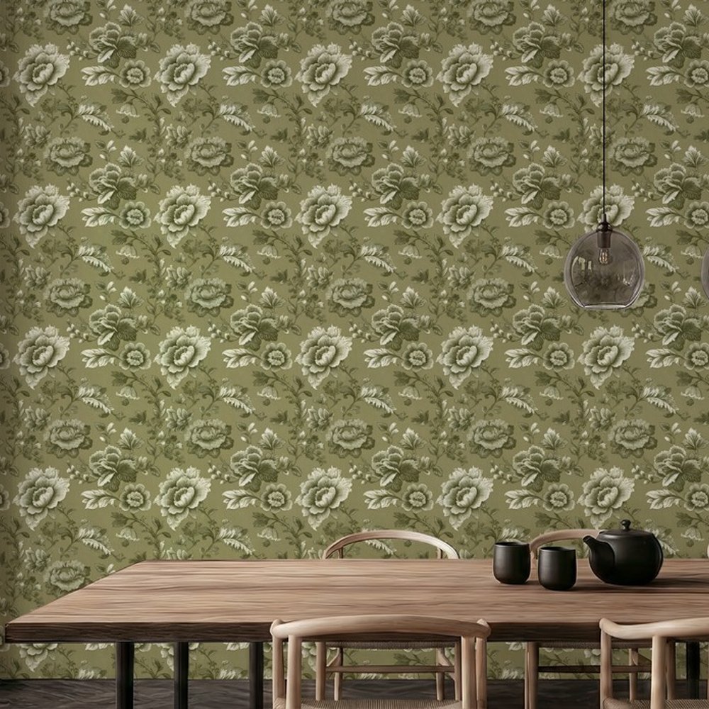 Harold Green - Tapet - Grøn - Entré - Blomstret - September - Non-Woven