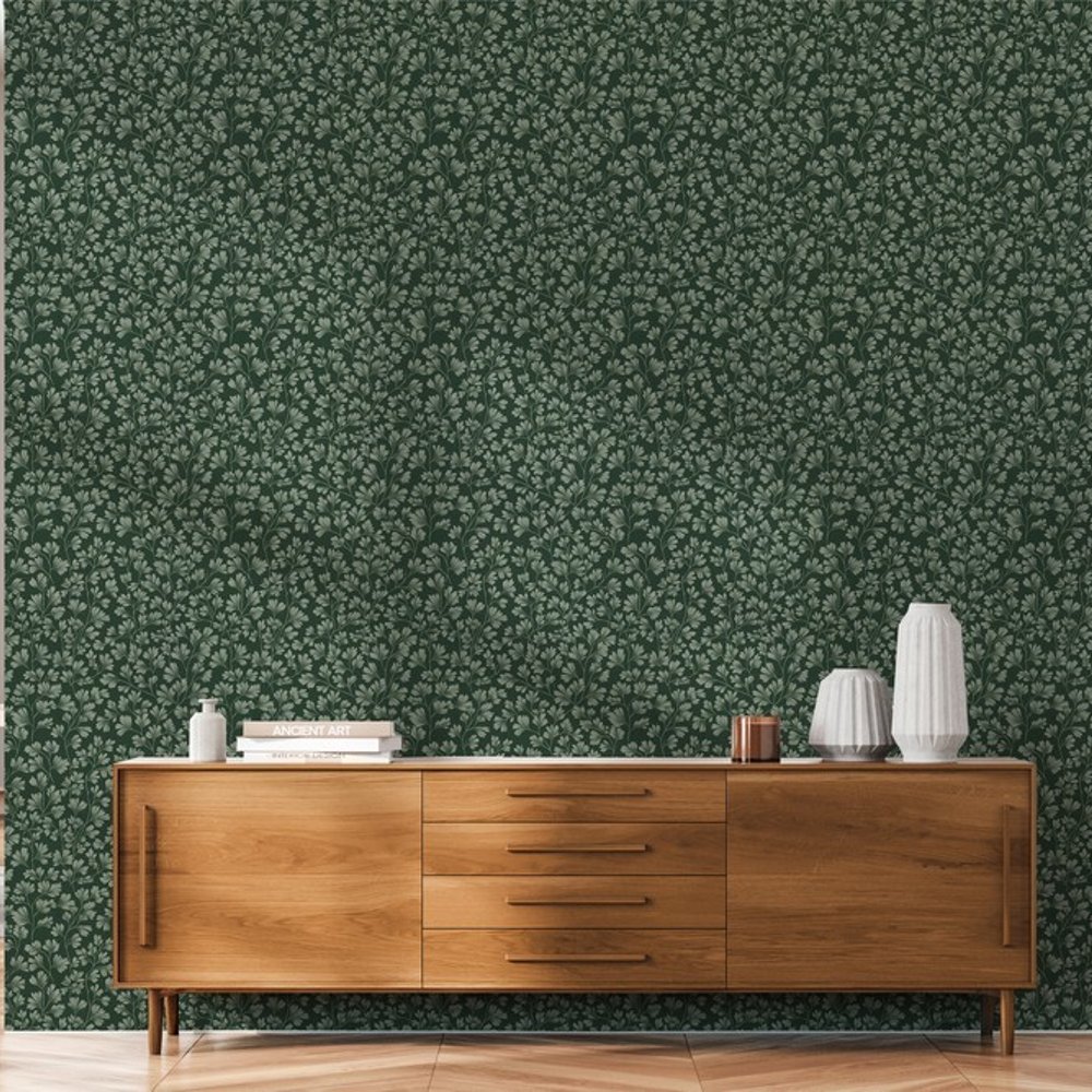 Martinus Green - Papiers peints - Vert - Salon - Feuille - September - Intissé