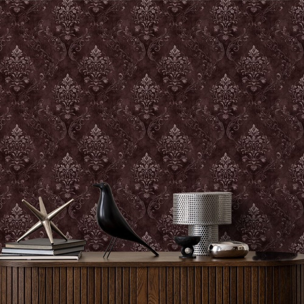 Anselm Red - Tapet - Rød - Stue - Blomstret - September - Non-Woven
