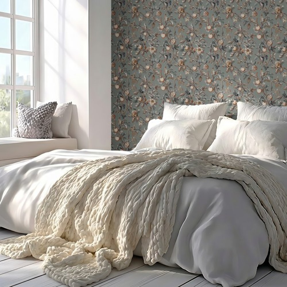 Ingelstad Grey - Papiers peints - Gris - Salon - Fruit - Scandza - Intissé