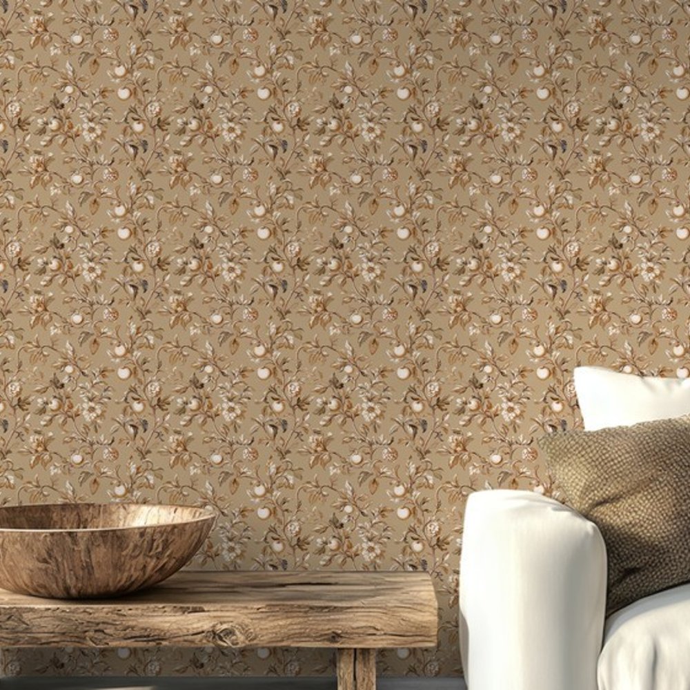 Ingelstad Beige - Papiers peints - Beige - Salon - Fruit - Scandza - Intissé