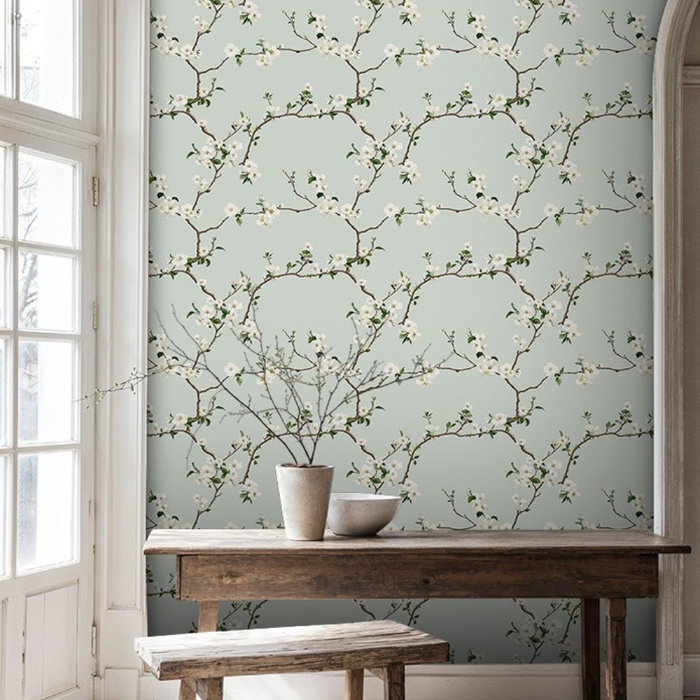 Kolsva Green - Papiers peints - Vert - Cuisine - Floral - Scandza - Intissé