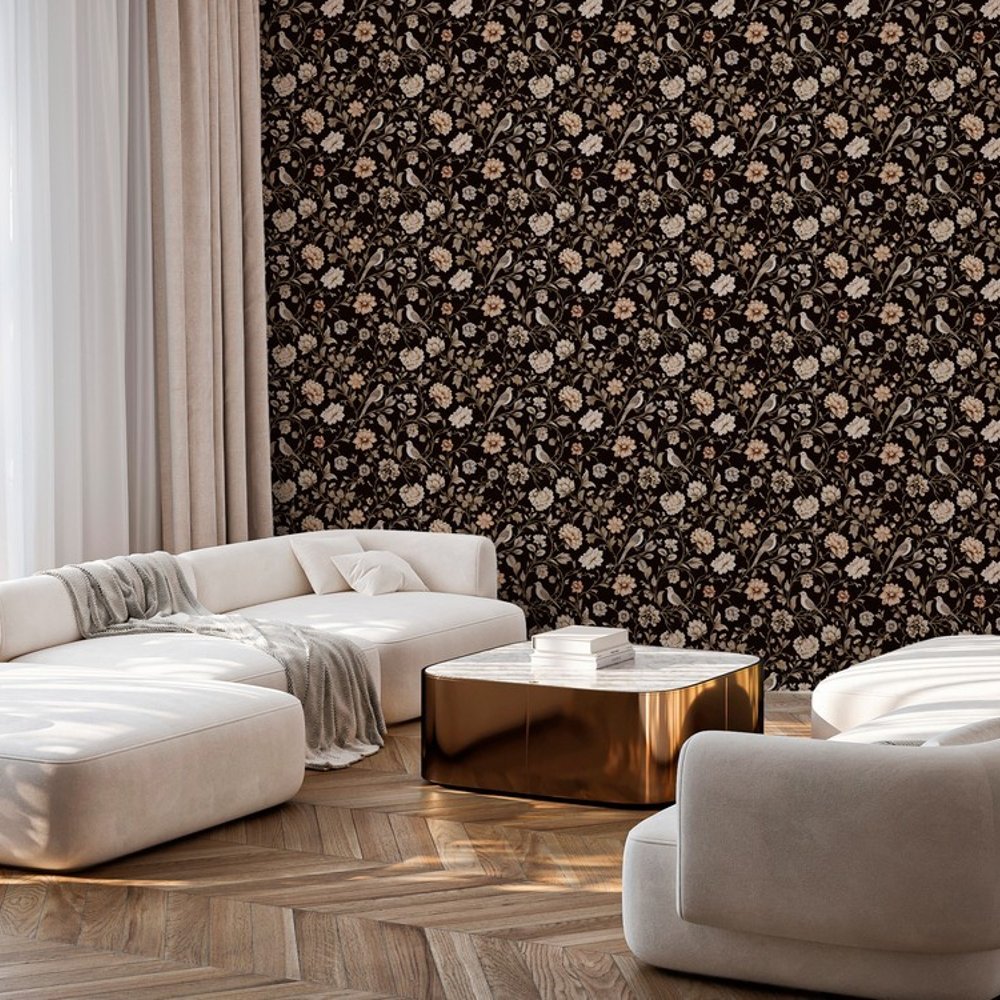 Justina Brown - Papiers peints - Marron - Salon - Oiseaux - September - Intissé