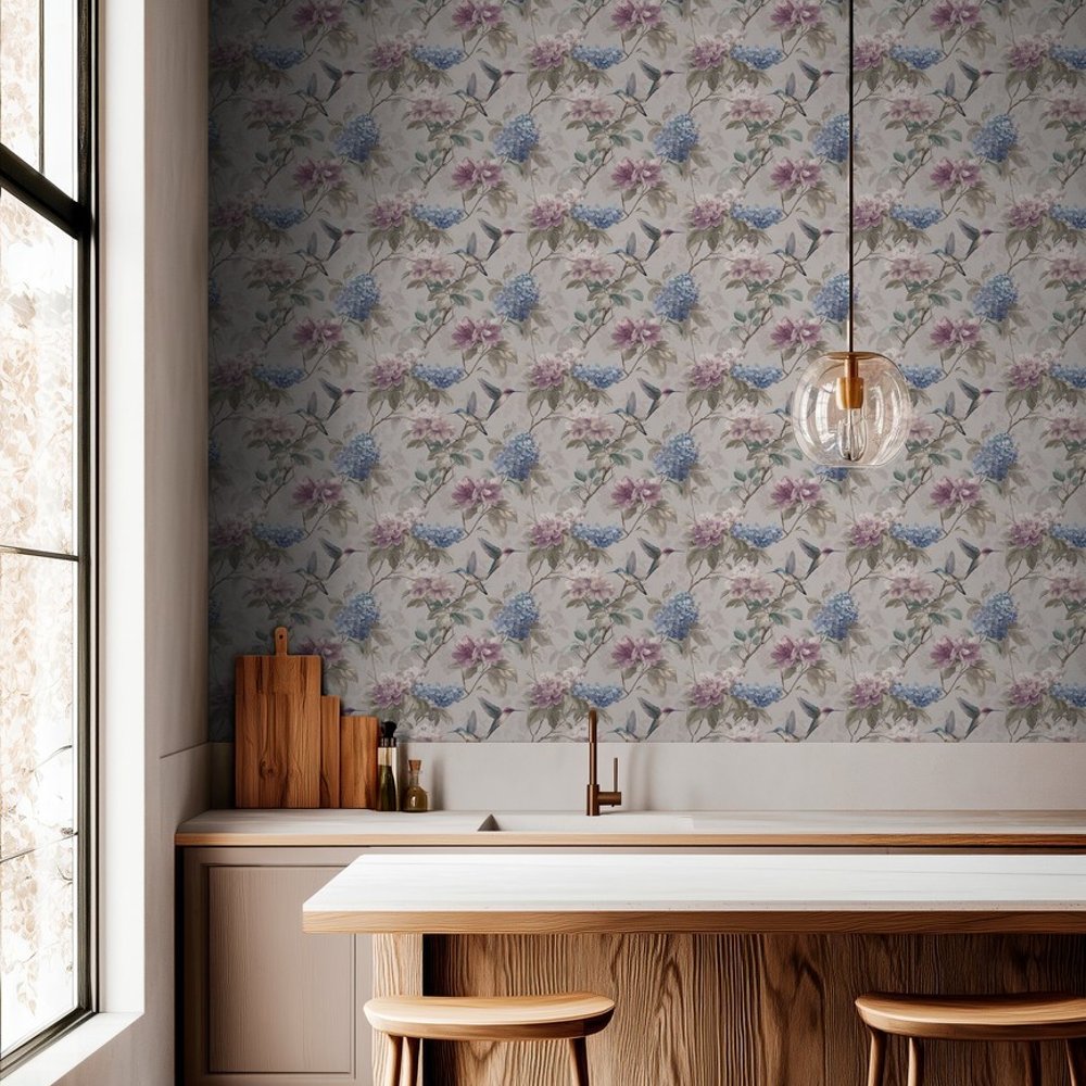 Sylvester Grey - Wallpaper - Grey - Bedroom - Birds - September - Non-Woven