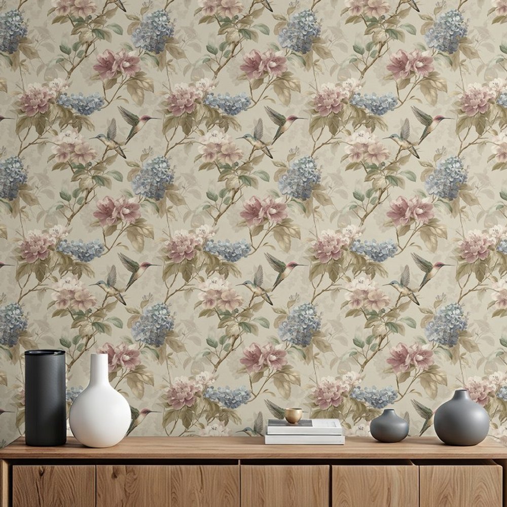Sylvester Green - Wallpaper - Green - Living room - Birds - September - Non-Woven