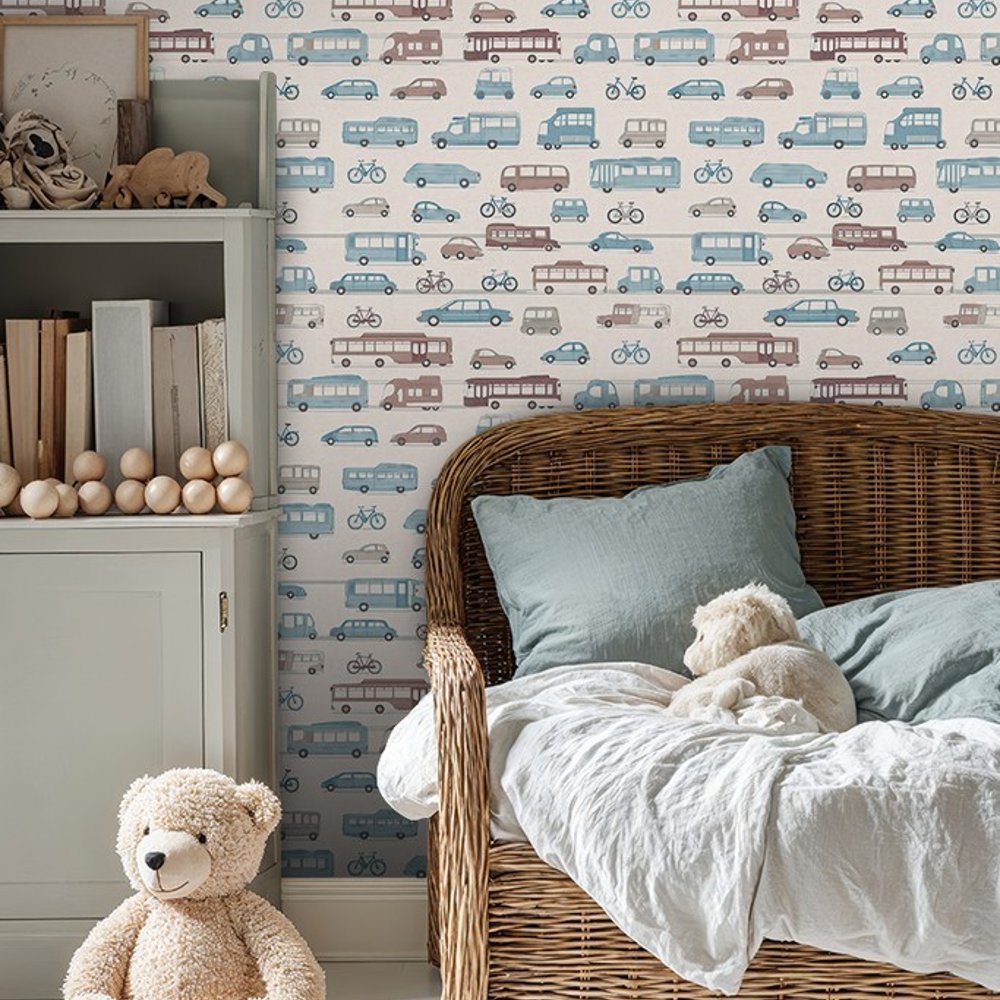 Andy Blue - Tapet - Blå - Børneværelse - Andre mønstre - Wallpassion Kids - Non-Woven