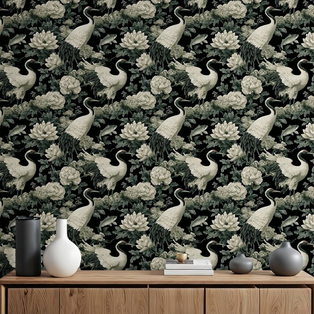 Steven Green - Wallpaper - Green - Office - Birds - September - Non-Woven