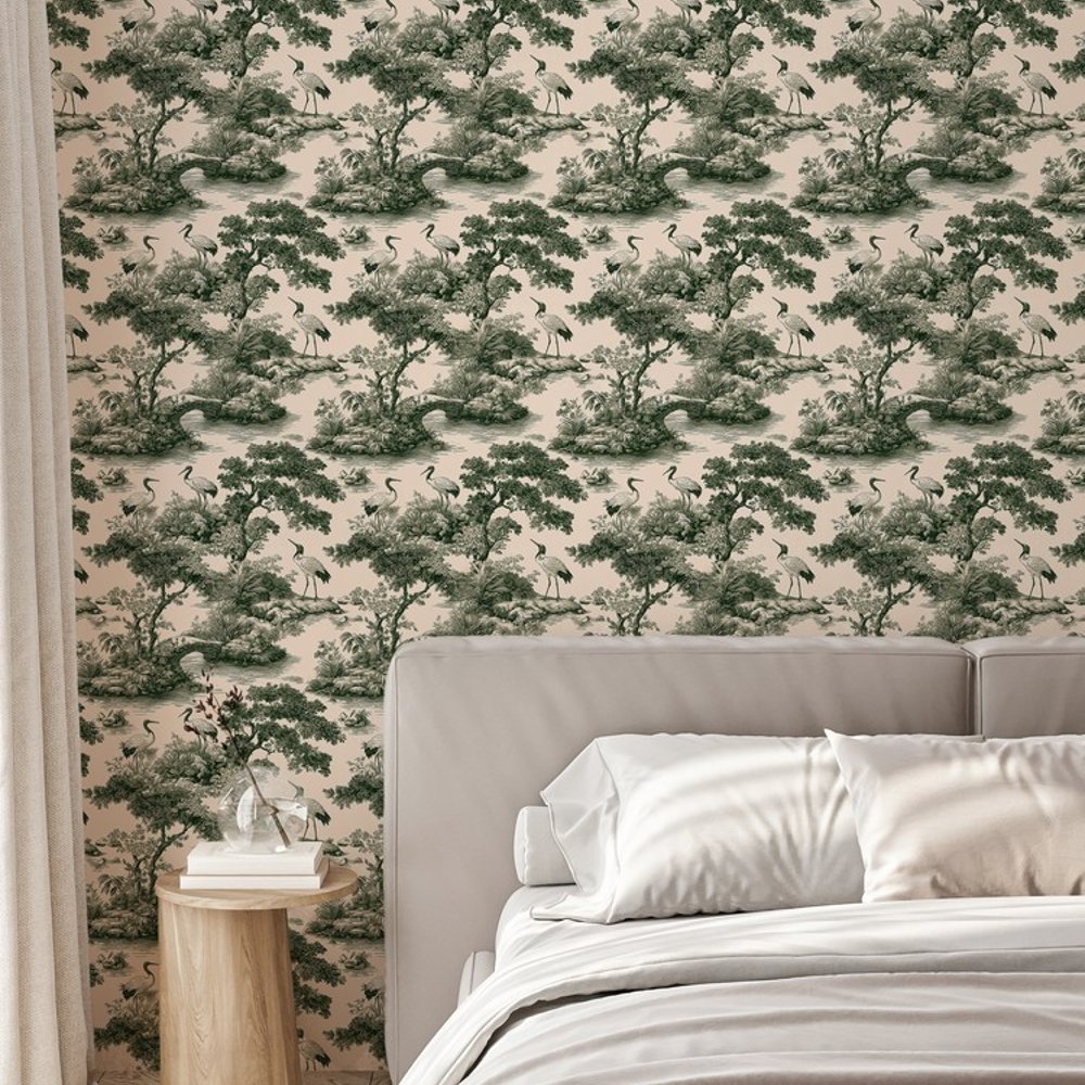 Jeremy Green - Papiers peints - Vert - Chambre - Oiseaux - Dreamland - Intissé