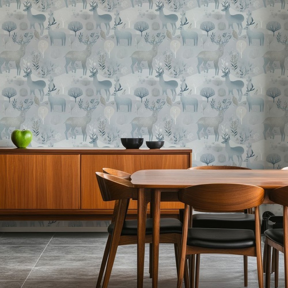 Raymond Blue - Wallpaper - Blue - Kitchen - Animal - September - Non-Woven