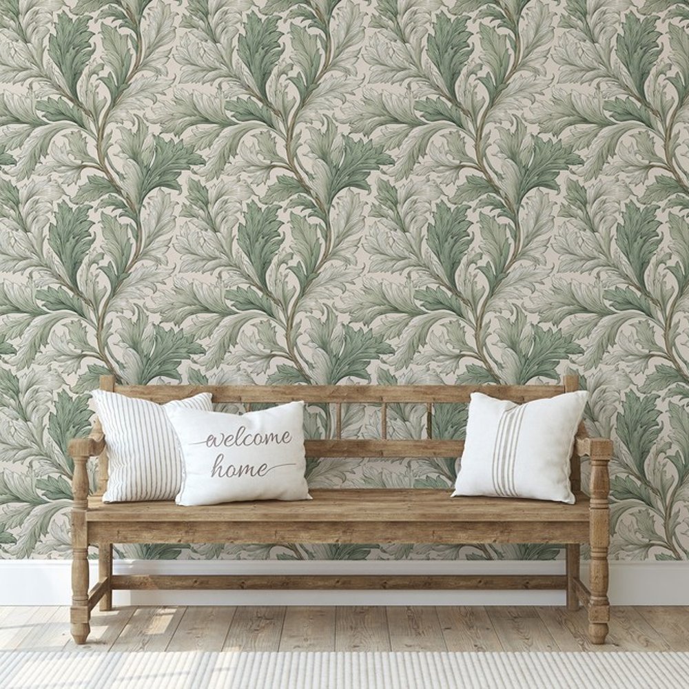 Gigi Green - Papiers peints - Vert - Salon - Feuille - Palette - Intissé