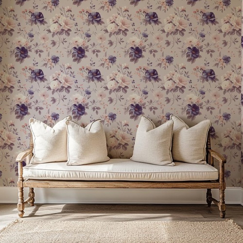 Anneli Pink - Papiers peints - Rose - Chambre - Floral - Scandza - Intissé
