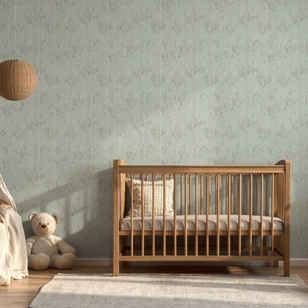 Benny Green - Tapet - Grøn - Børneværelse - Træ - Wallpassion Kids - Non-Woven